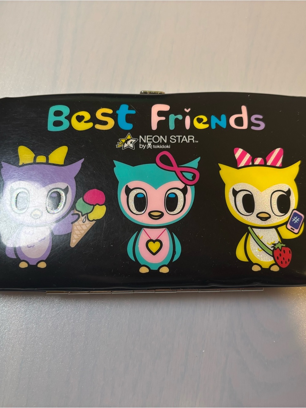 Neon Star by Tokidoki Best Friends Owl Clutch Snap Closure Wallet